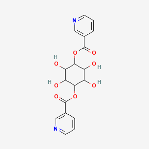 molecular formula C18H18N2O8 B3831406 2,3,5,6-tetrahydroxy-1,4-cyclohexanediyl dinicotinate 