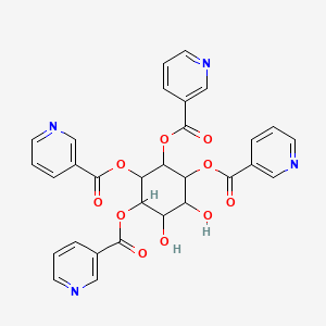 molecular formula C30H24N4O10 B3831408 5,6-dihydroxy-1,2,3,4-cyclohexanetetrayl tetranicotinate 