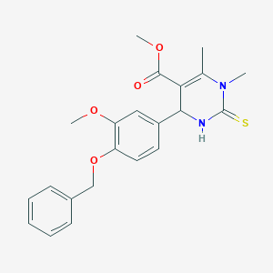 molecular formula C22H24N2O4S B383142 Methyl 6-(3-methoxy-4-phenylmethoxyphenyl)-3,4-dimethyl-2-sulfanylidene-1,6-dihydropyrimidine-5-carboxylate CAS No. 367907-63-9