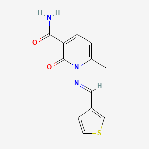 molecular formula C13H13N3O2S B3831440 4,6-dimethyl-2-oxo-1-[(3-thienylmethylene)amino]-1,2-dihydro-3-pyridinecarboxamide 