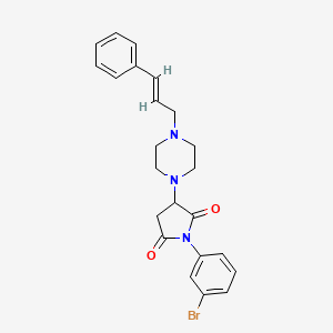 molecular formula C23H24BrN3O2 B3831454 1-(3-bromophenyl)-3-[4-(3-phenyl-2-propen-1-yl)-1-piperazinyl]-2,5-pyrrolidinedione 