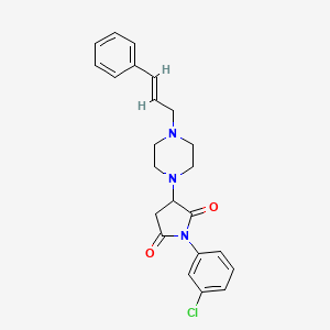 1-(3-chlorophenyl)-3-[4-(3-phenyl-2-propen-1-yl)-1-piperazinyl]-2,5-pyrrolidinedione