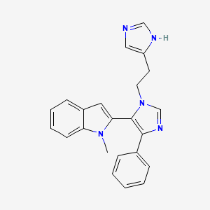 molecular formula C23H21N5 B3831474 2-{1-[2-(1H-imidazol-4-yl)ethyl]-4-phenyl-1H-imidazol-5-yl}-1-methyl-1H-indole 