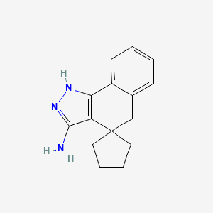 molecular formula C15H17N3 B3831477 1,5-dihydrospiro[benzo[g]indazole-4,1'-cyclopentan]-3-amine 