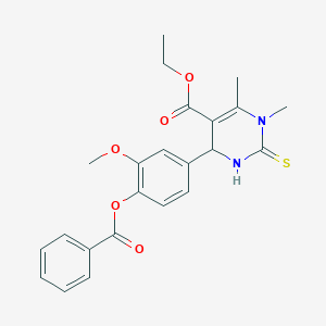 Ethyl 6-(4-benzoyloxy-3-methoxyphenyl)-3,4-dimethyl-2-sulfanylidene-1,6-dihydropyrimidine-5-carboxylate