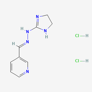 molecular formula C9H13Cl2N5 B3831527 nicotinaldehyde 4,5-dihydro-1H-imidazol-2-ylhydrazone dihydrochloride 