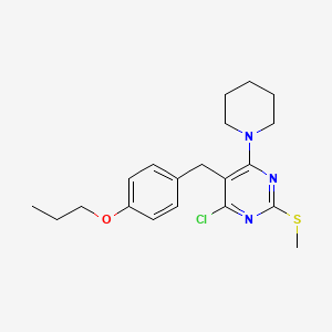 molecular formula C20H26ClN3OS B3831533 4-chloro-2-(methylthio)-6-(1-piperidinyl)-5-(4-propoxybenzyl)pyrimidine 