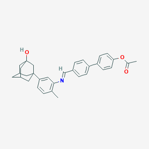 molecular formula C32H33NO3 B3831536 4'-({[5-(3-hydroxy-1-adamantyl)-2-methylphenyl]imino}methyl)-4-biphenylyl acetate 