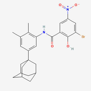 N-[5-(1-adamantyl)-2,3-dimethylphenyl]-3-bromo-2-hydroxy-5-nitrobenzamide