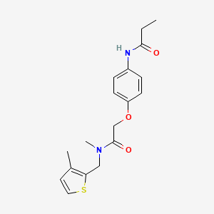molecular formula C18H22N2O3S B3831615 N-[4-(2-{methyl[(3-methyl-2-thienyl)methyl]amino}-2-oxoethoxy)phenyl]propanamide 