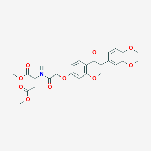 molecular formula C25H23NO10 B3831620 dimethyl N-({[3-(2,3-dihydro-1,4-benzodioxin-6-yl)-4-oxo-4H-chromen-7-yl]oxy}acetyl)aspartate 