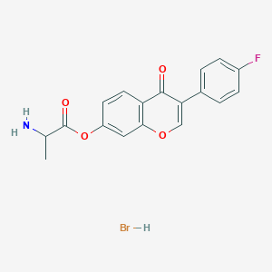 molecular formula C18H15BrFNO4 B3831623 3-(4-fluorophenyl)-4-oxo-4H-chromen-7-yl alaninate hydrobromide 