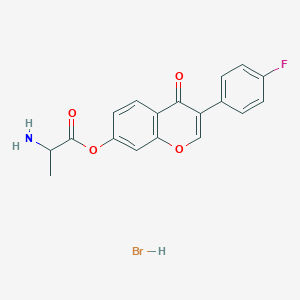 [3-(4-Fluorophenyl)-4-oxochromen-7-yl] 2-aminopropanoate;hydrobromide