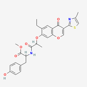 molecular formula C28H28N2O7S B3831631 methyl N-(2-{[6-ethyl-3-(4-methyl-1,3-thiazol-2-yl)-4-oxo-4H-chromen-7-yl]oxy}propanoyl)tyrosinate 