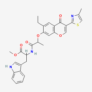 methyl N-(2-{[6-ethyl-3-(4-methyl-1,3-thiazol-2-yl)-4-oxo-4H-chromen-7-yl]oxy}propanoyl)tryptophanate
