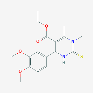 molecular formula C17H22N2O4S B383164 Ethyl 4-(3,4-dimethoxyphenyl)-1,6-dimethyl-2-thioxo-1,2,3,4-tetrahydro-5-pyrimidinecarboxylate CAS No. 144460-03-7