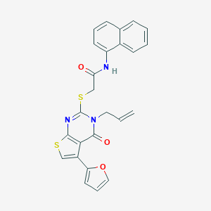 2-[5-(furan-2-yl)-4-oxo-3-prop-2-enylthieno[2,3-d]pyrimidin-2-yl]sulfanyl-N-naphthalen-1-ylacetamide