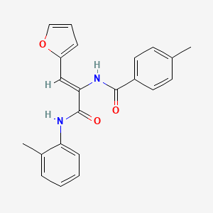 molecular formula C22H20N2O3 B3831650 N-(2-(2-furyl)-1-{[(2-methylphenyl)amino]carbonyl}vinyl)-4-methylbenzamide 