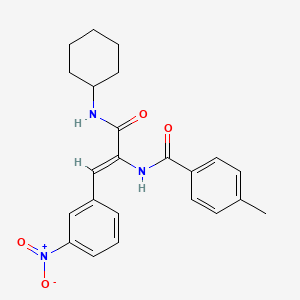 molecular formula C23H25N3O4 B3831654 N-[1-[(cyclohexylamino)carbonyl]-2-(3-nitrophenyl)vinyl]-4-methylbenzamide 