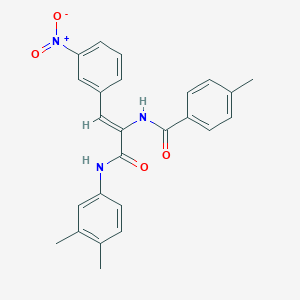molecular formula C25H23N3O4 B3831668 N-[1-{[(3,4-dimethylphenyl)amino]carbonyl}-2-(3-nitrophenyl)vinyl]-4-methylbenzamide CAS No. 90124-96-2