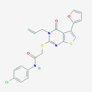 N-(4-chlorophenyl)-2-[5-(furan-2-yl)-4-oxo-3-prop-2-enylthieno[2,3-d]pyrimidin-2-yl]sulfanylacetamide