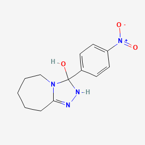 molecular formula C13H16N4O3 B3831687 3-(4-nitrophenyl)-2,5,6,7,8,9-hexahydro-3H-[1,2,4]triazolo[4,3-a]azepin-3-ol 