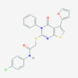 N-(4-chlorophenyl)-2-[5-(furan-2-yl)-4-oxo-3-phenylthieno[2,3-d]pyrimidin-2-yl]sulfanylacetamide