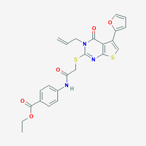 Ethyl 4-[({[3-allyl-5-(2-furyl)-4-oxo-3,4-dihydrothieno[2,3-d]pyrimidin-2-yl]sulfanyl}acetyl)amino]benzoate