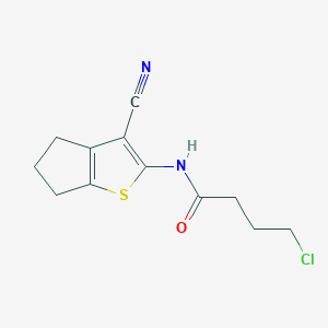 molecular formula C12H13ClN2OS B3831725 4-chloro-N-(3-cyano-5,6-dihydro-4H-cyclopenta[b]thien-2-yl)butanamide CAS No. 300816-25-5