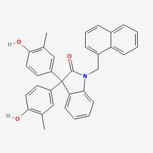 molecular formula C33H27NO3 B3831729 3,3-bis(4-hydroxy-3-methylphenyl)-1-(1-naphthylmethyl)-1,3-dihydro-2H-indol-2-one 