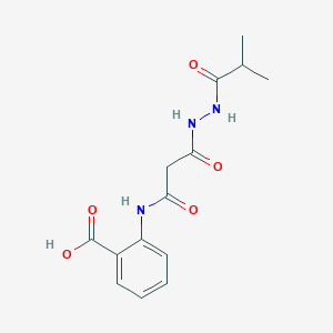 molecular formula C14H17N3O5 B3831746 2-{[3-(2-isobutyrylhydrazino)-3-oxopropanoyl]amino}benzoic acid 