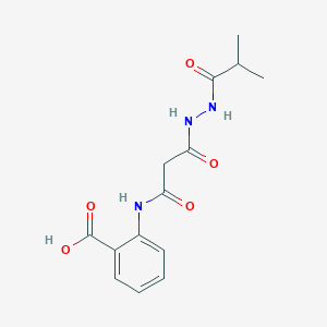 2-({3-[2-(2-Methylpropanoyl)hydrazinyl]-3-oxopropanoyl}amino)benzoic acid