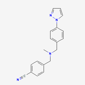 molecular formula C19H18N4 B3831760 4-({methyl[4-(1H-pyrazol-1-yl)benzyl]amino}methyl)benzonitrile 