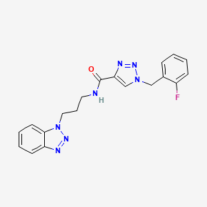 molecular formula C19H18FN7O B3831778 N-[3-(1H-1,2,3-benzotriazol-1-yl)propyl]-1-(2-fluorobenzyl)-1H-1,2,3-triazole-4-carboxamide 