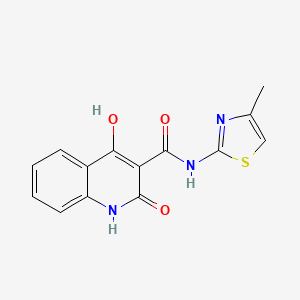 molecular formula C14H11N3O3S B3831785 4-hydroxy-N-(4-methyl-1,3-thiazol-2-yl)-2-oxo-1,2-dihydro-3-quinolinecarboxamide 