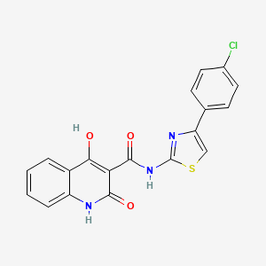 molecular formula C19H12ClN3O3S B3831791 N-[4-(4-chlorophenyl)-1,3-thiazol-2-yl]-4-hydroxy-2-oxo-1,2-dihydro-3-quinolinecarboxamide 