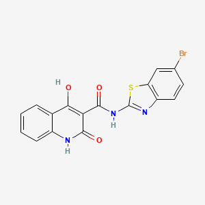 molecular formula C17H10BrN3O3S B3831796 N-(6-bromo-1,3-benzothiazol-2-yl)-4-hydroxy-2-oxo-1,2-dihydro-3-quinolinecarboxamide 