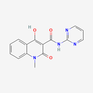 molecular formula C15H12N4O3 B3831812 4-hydroxy-1-methyl-2-oxo-N-2-pyrimidinyl-1,2-dihydro-3-quinolinecarboxamide 