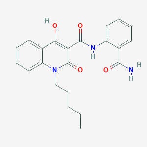 molecular formula C22H23N3O4 B3831829 N-[2-(aminocarbonyl)phenyl]-4-hydroxy-2-oxo-1-pentyl-1,2-dihydro-3-quinolinecarboxamide 