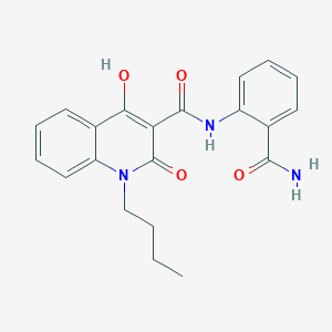 molecular formula C21H21N3O4 B3831832 N-[2-(aminocarbonyl)phenyl]-1-butyl-4-hydroxy-2-oxo-1,2-dihydro-3-quinolinecarboxamide 