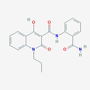 molecular formula C20H19N3O4 B3831839 N-[2-(aminocarbonyl)phenyl]-4-hydroxy-2-oxo-1-propyl-1,2-dihydro-3-quinolinecarboxamide 