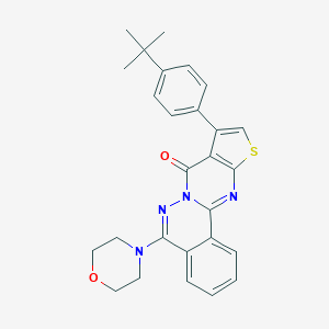 molecular formula C27H26N4O2S B383184 9-(4-tert-butylphenyl)-5-(4-morpholinyl)-8H-thieno[2',3':4,5]pyrimido[2,1-a]phthalazin-8-one 