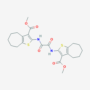 molecular formula C24H28N2O6S2 B383186 dimethyl 2,2'-[(1,2-dioxoethane-1,2-diyl)diimino]bis(5,6,7,8-tetrahydro-4H-cyclohepta[b]thiophene-3-carboxylate) 