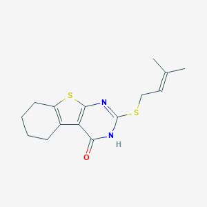 molecular formula C15H18N2OS2 B383189 2-[(3-methyl-2-butenyl)sulfanyl]-5,6,7,8-tetrahydro[1]benzothieno[2,3-d]pyrimidin-4(3H)-one 