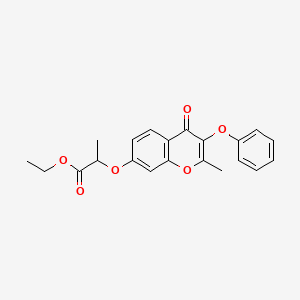 molecular formula C21H20O6 B3831899 ethyl 2-[(2-methyl-4-oxo-3-phenoxy-4H-chromen-7-yl)oxy]propanoate 