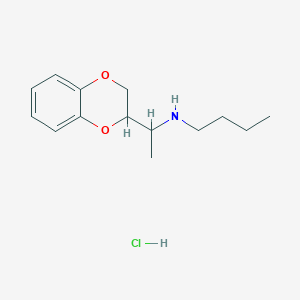 molecular formula C14H22ClNO2 B3831968 N-[1-(2,3-dihydro-1,4-benzodioxin-2-yl)ethyl]-1-butanamine hydrochloride 