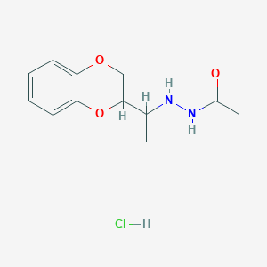 molecular formula C12H17ClN2O3 B3831973 N'-[1-(2,3-dihydro-1,4-benzodioxin-2-yl)ethyl]acetohydrazide hydrochloride 
