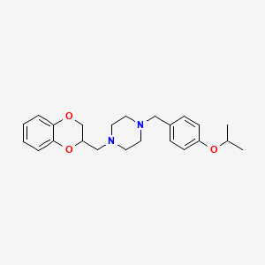 molecular formula C23H30N2O3 B3831974 1-(2,3-dihydro-1,4-benzodioxin-2-ylmethyl)-4-(4-isopropoxybenzyl)piperazine 