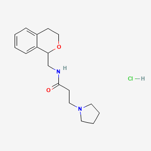 molecular formula C17H25ClN2O2 B3831978 N-(3,4-dihydro-1H-isochromen-1-ylmethyl)-3-(1-pyrrolidinyl)propanamide hydrochloride 