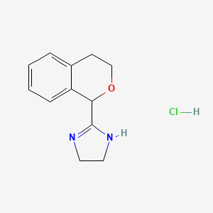 molecular formula C12H15ClN2O B3831979 2-(3,4-dihydro-1H-isochromen-1-yl)-4,5-dihydro-1H-imidazole hydrochloride 